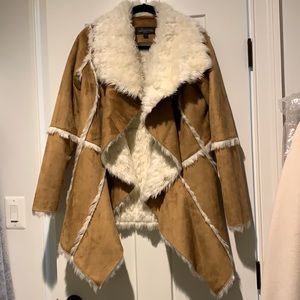 Donna Salyers’ faux fur and faux suede coat